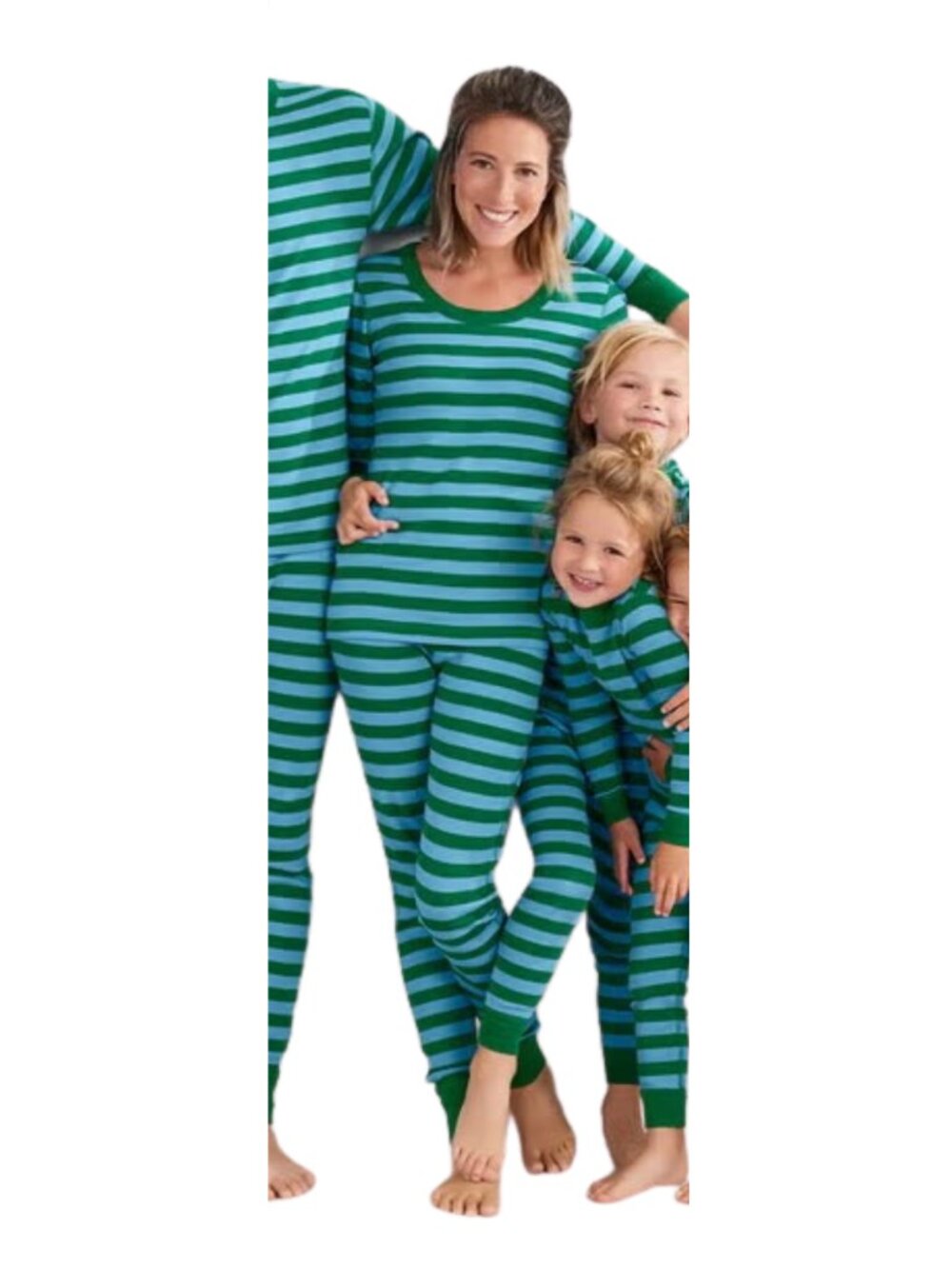 Hanna Andersson Striped Long John Pajama Set Organic Cotton Lounge Blue - Small
